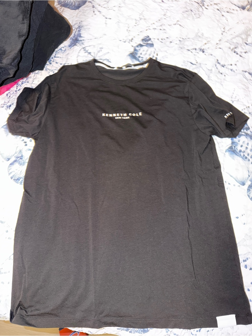 Kenneth Cole Black Short-Sleeve Logo Tee